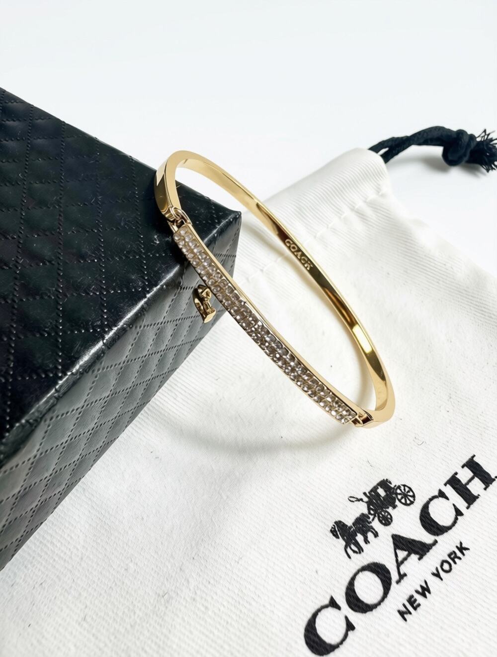 Coach Pavé Hinged Bangle